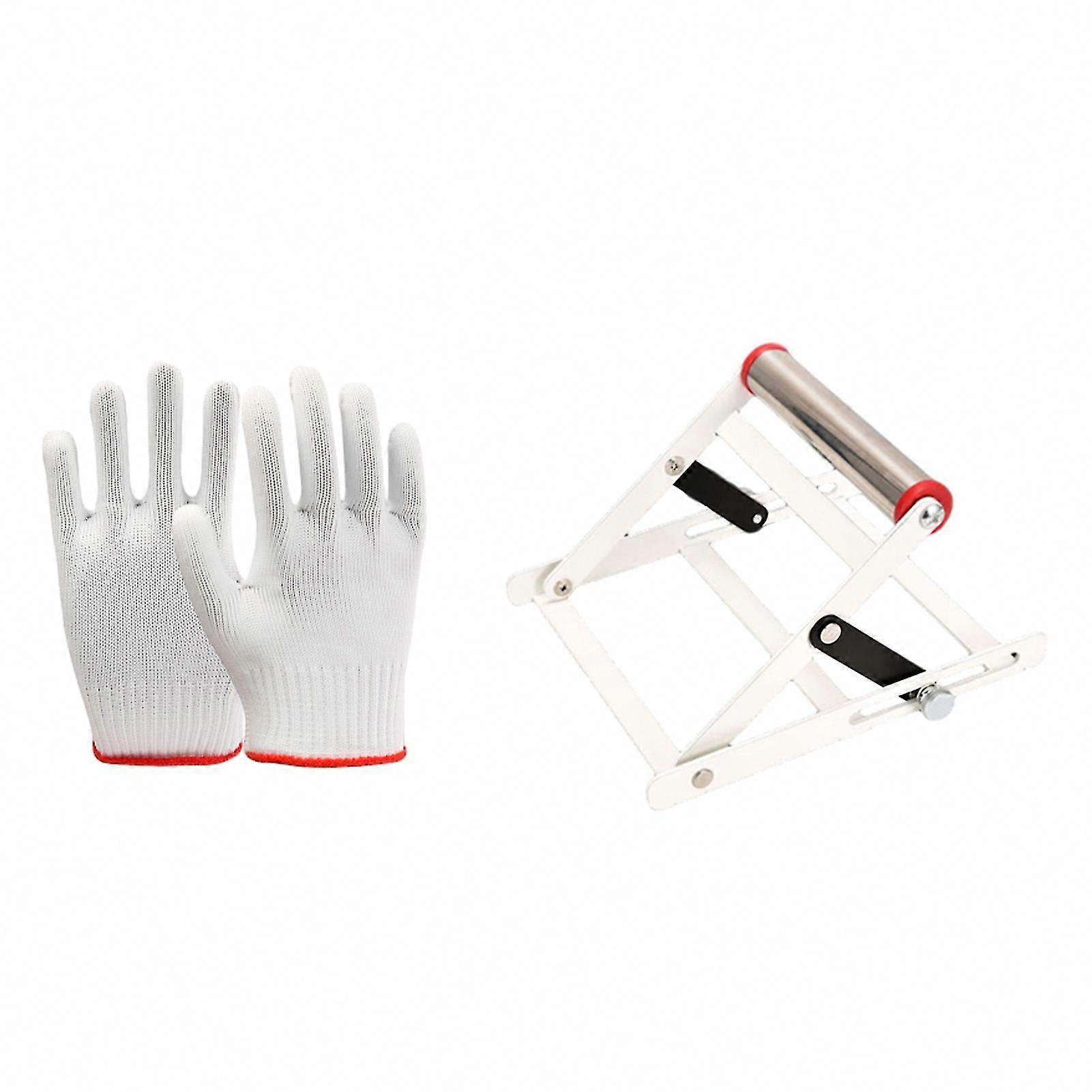 Industrial Cutting Machine Support Rack with Work Gloves, Multifunctional Tool Stand