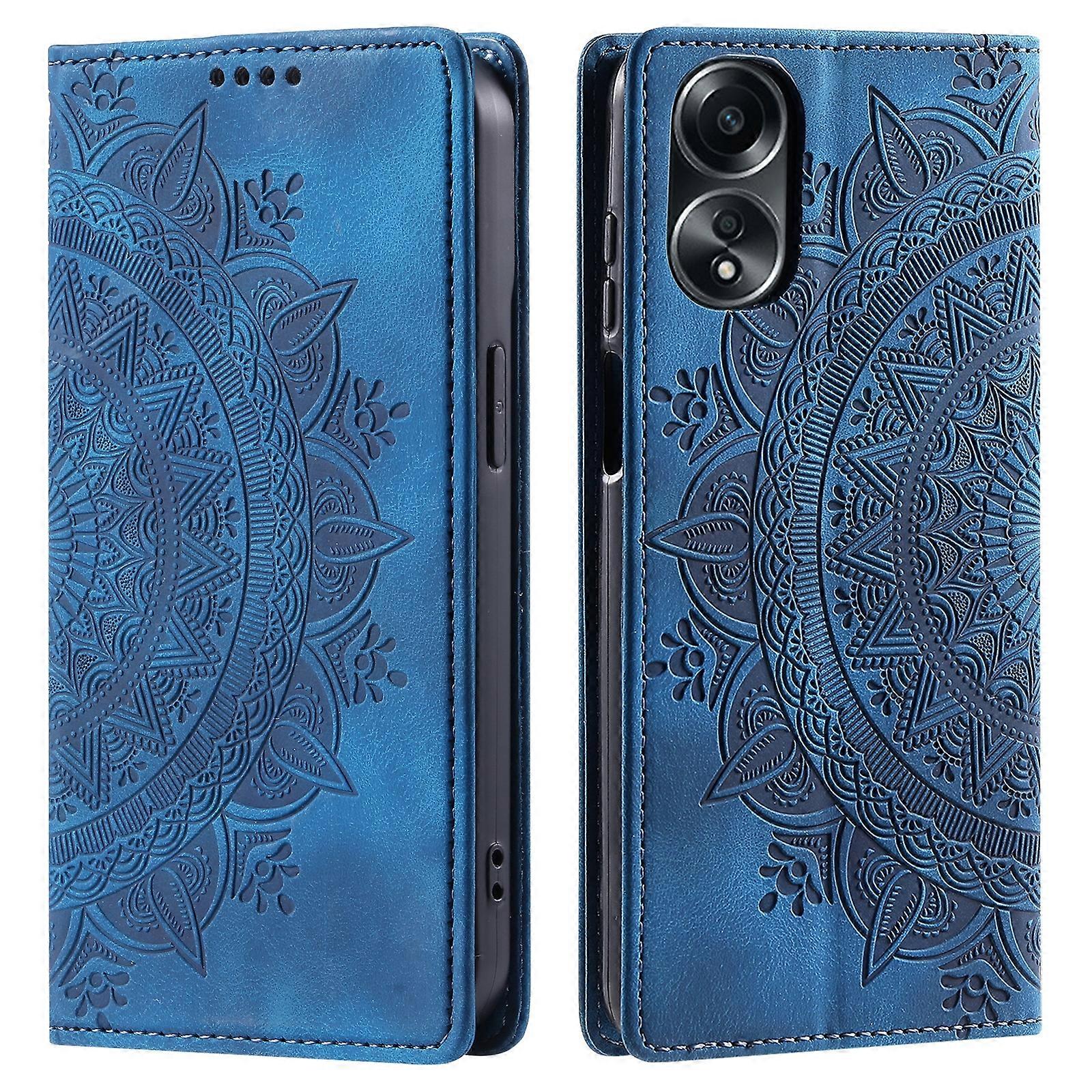 Totem Embossed Magnetic Leather Phone Case