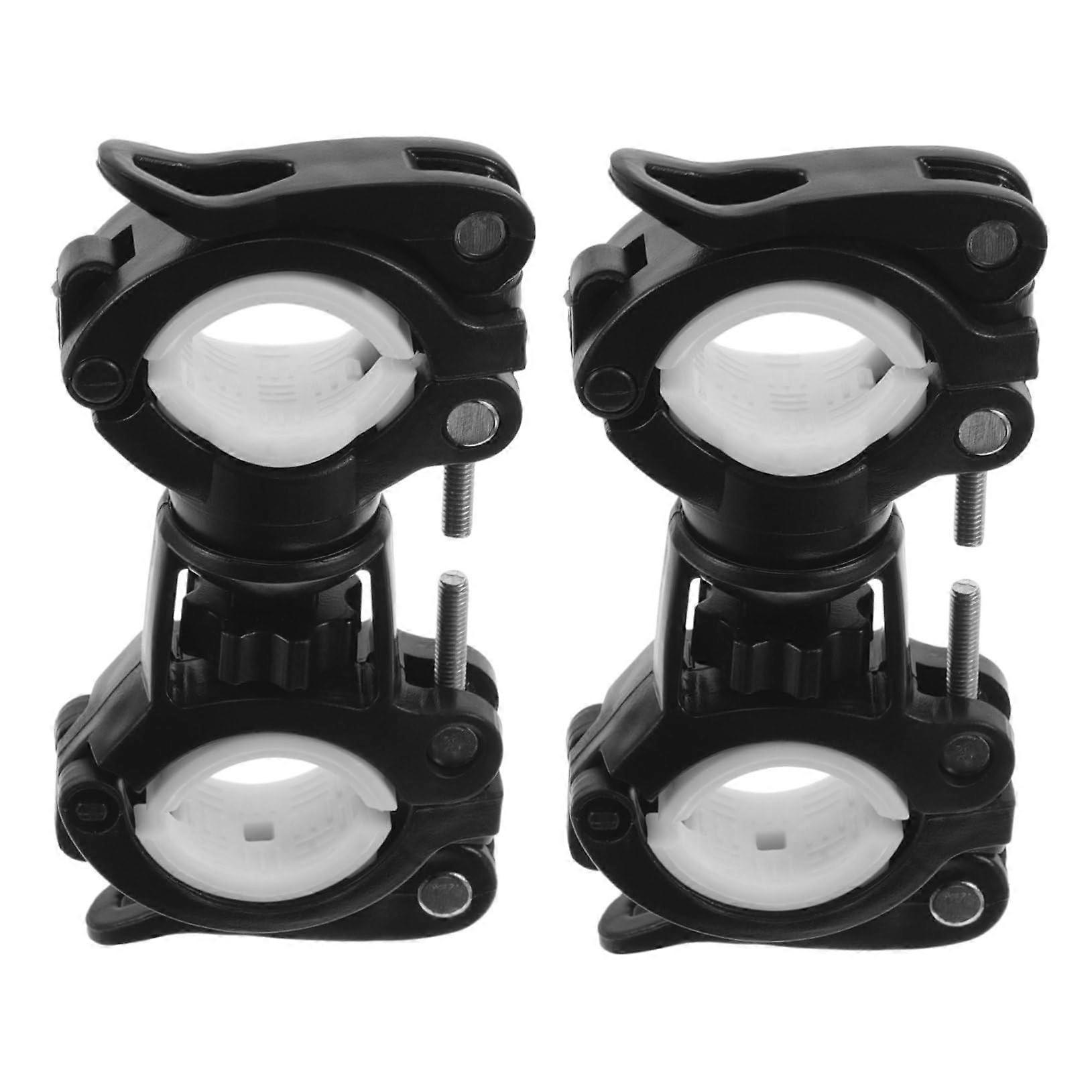 2pcs Adjustable Bike Flashlight Mount with 360° Rotation and Secure Handlebar Grip