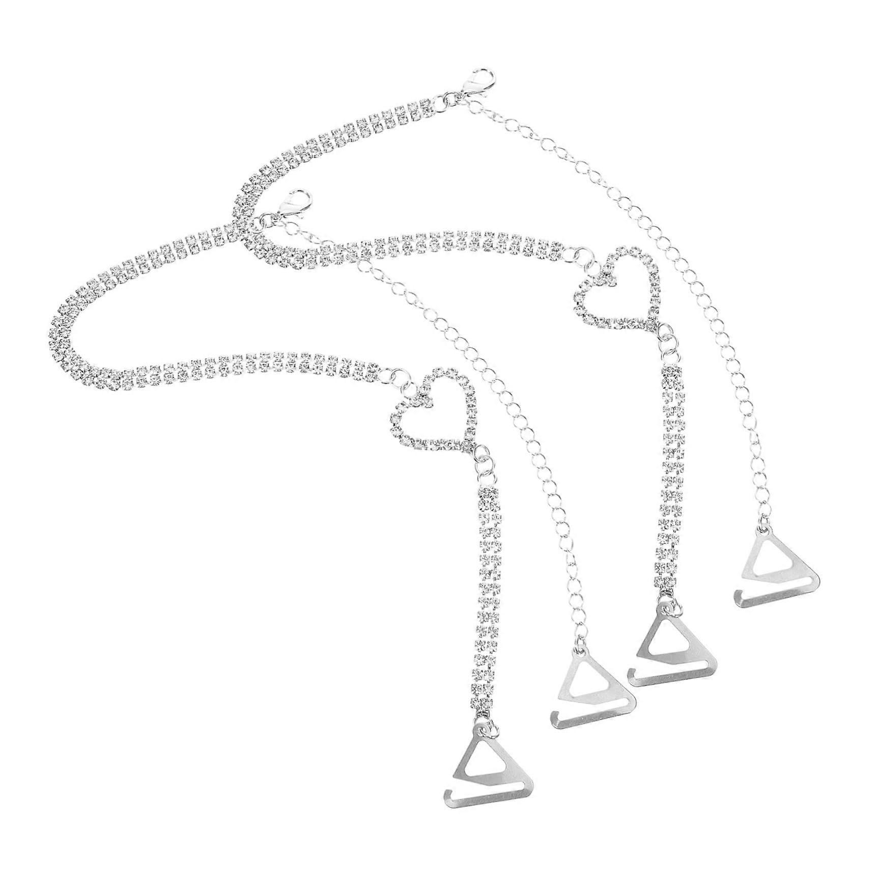 2pcs Decorative Bra Straps with Stylish Heart Design, Adjustable Replaceable Shoulder Straps for Women