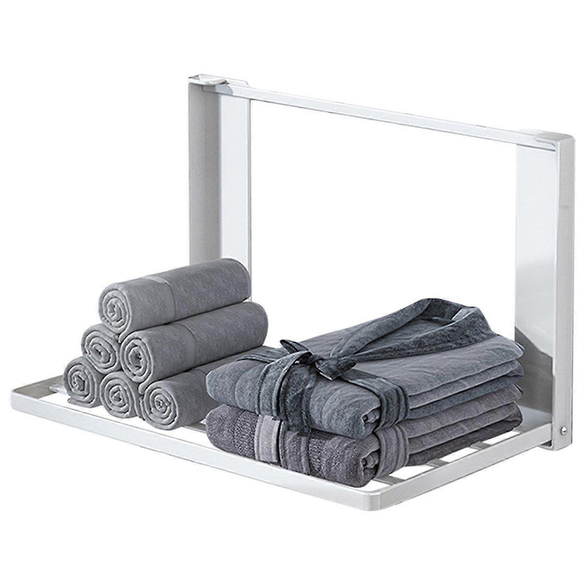 Magnetic Washing Machine Side Shelf Space-Saving Folding Clothes Rack No Punching Temporary Rack Sim