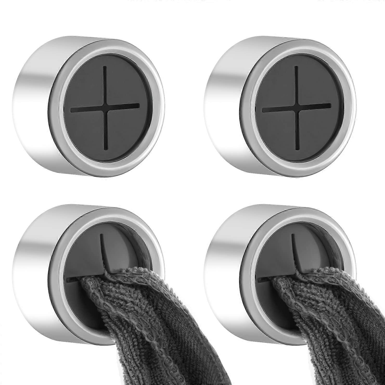 4 Pcs Round SelfAdhesive Tea Towel Holders with Secure Grip for Kitchen and Bathroom
