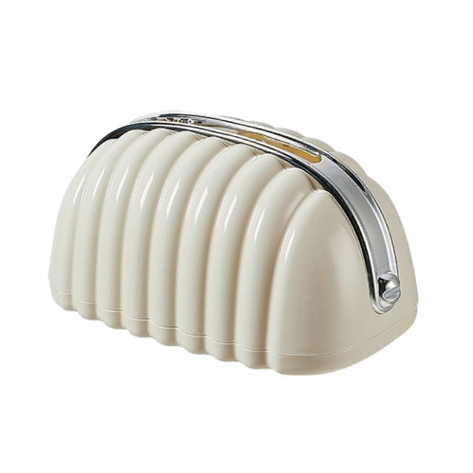 Luxury Cream Tissue Box with Spring Rebound Design for Quick Paper Extraction, Small Tabletop Holder