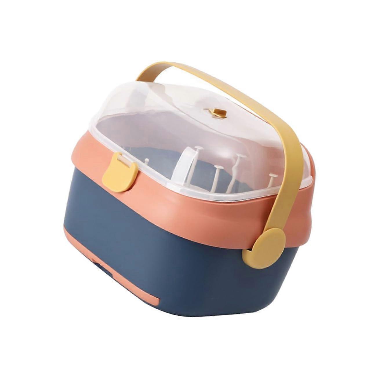 Baby Bottle Drying Rack with Transparent Dustproof Cover, Efficient Drainage and Pacifier Organizer