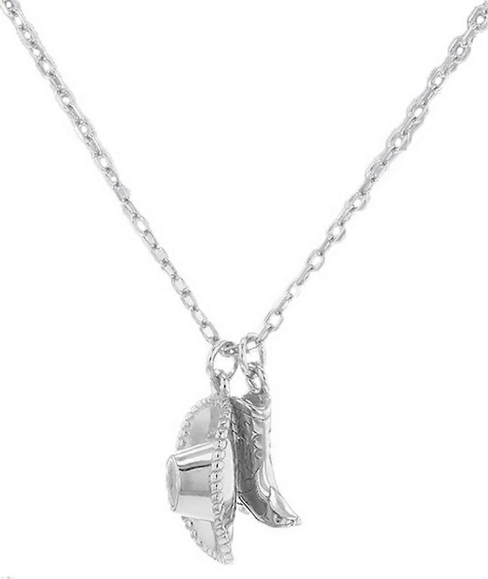 KJ Beckett Cowboy Boot and Hat Adjustable Necklace - Silver