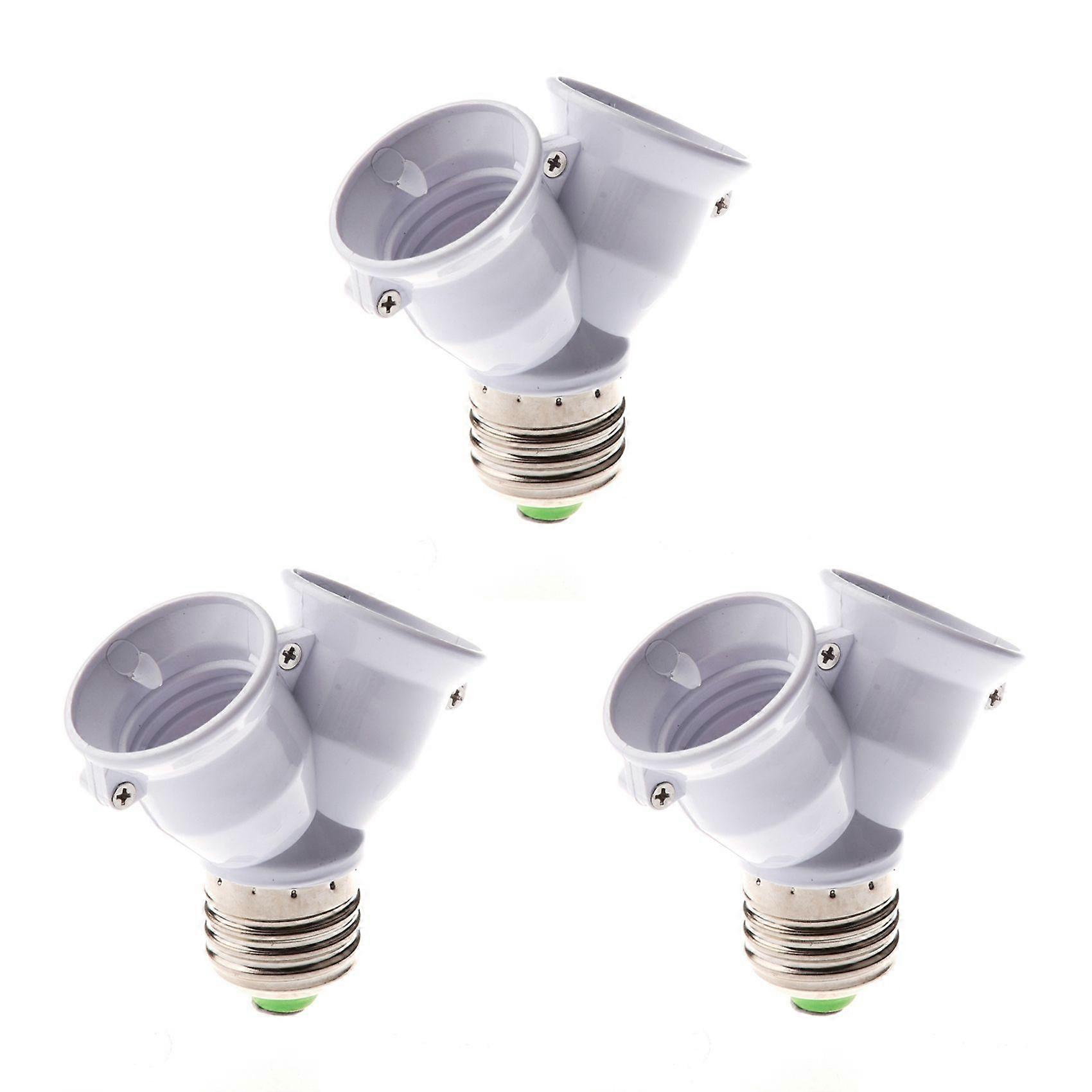 3X E27 1 to 2 E27 LED Light Lamp Bulb Adapter Converter Split Splitter Base Socket