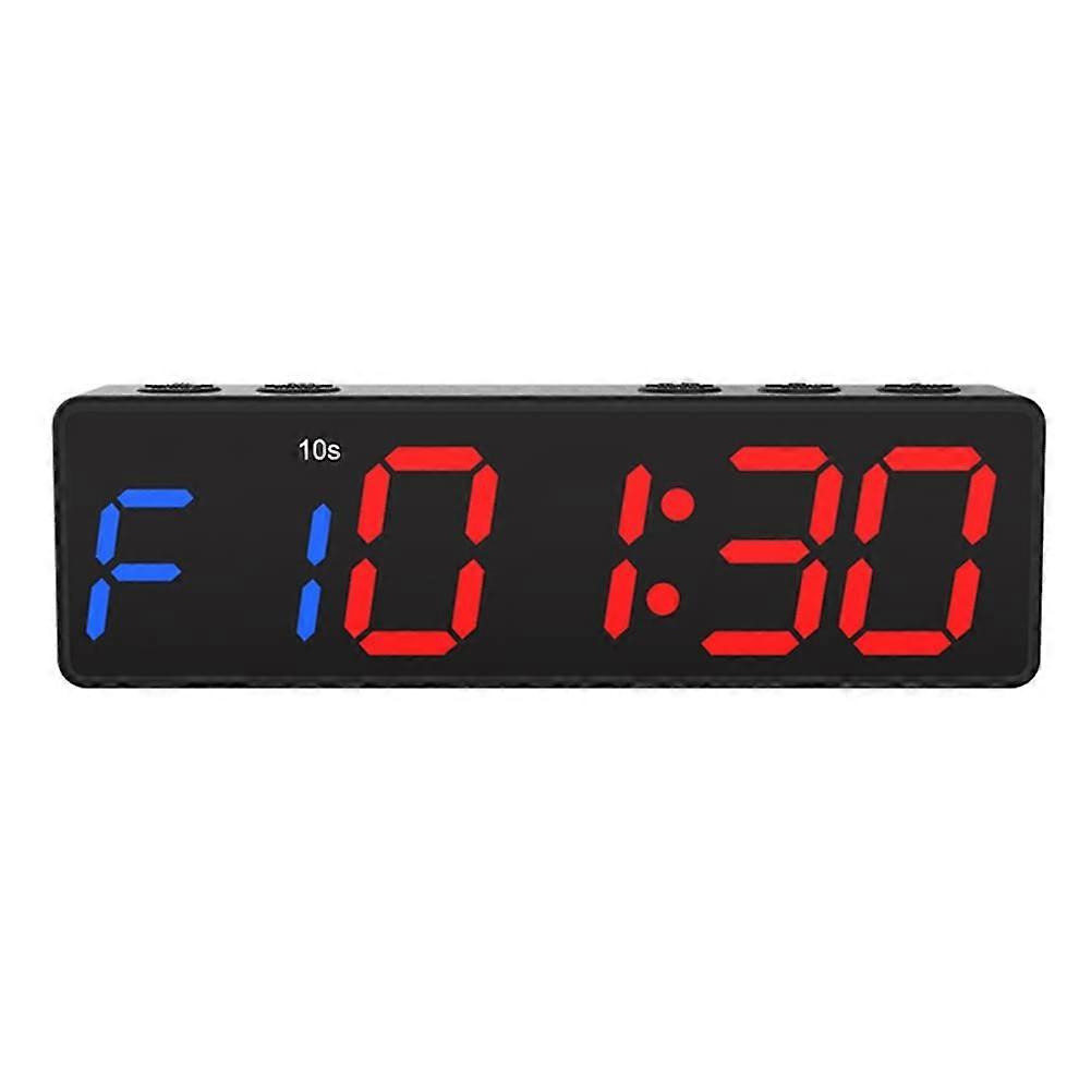 USB Rechargeable Gym Timer with Bright LED Display, Magnetic Mount Interval Workout Clock