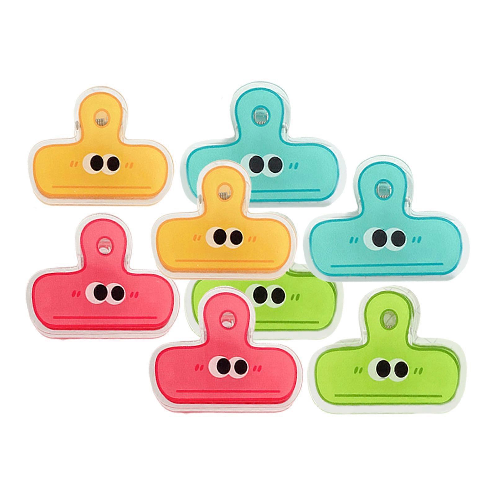 Paper Clips Binder Clips Creative Test Paper Clip File Clips Chips Bag Clips Rectangular Plastic Strong Hold 8Pcs