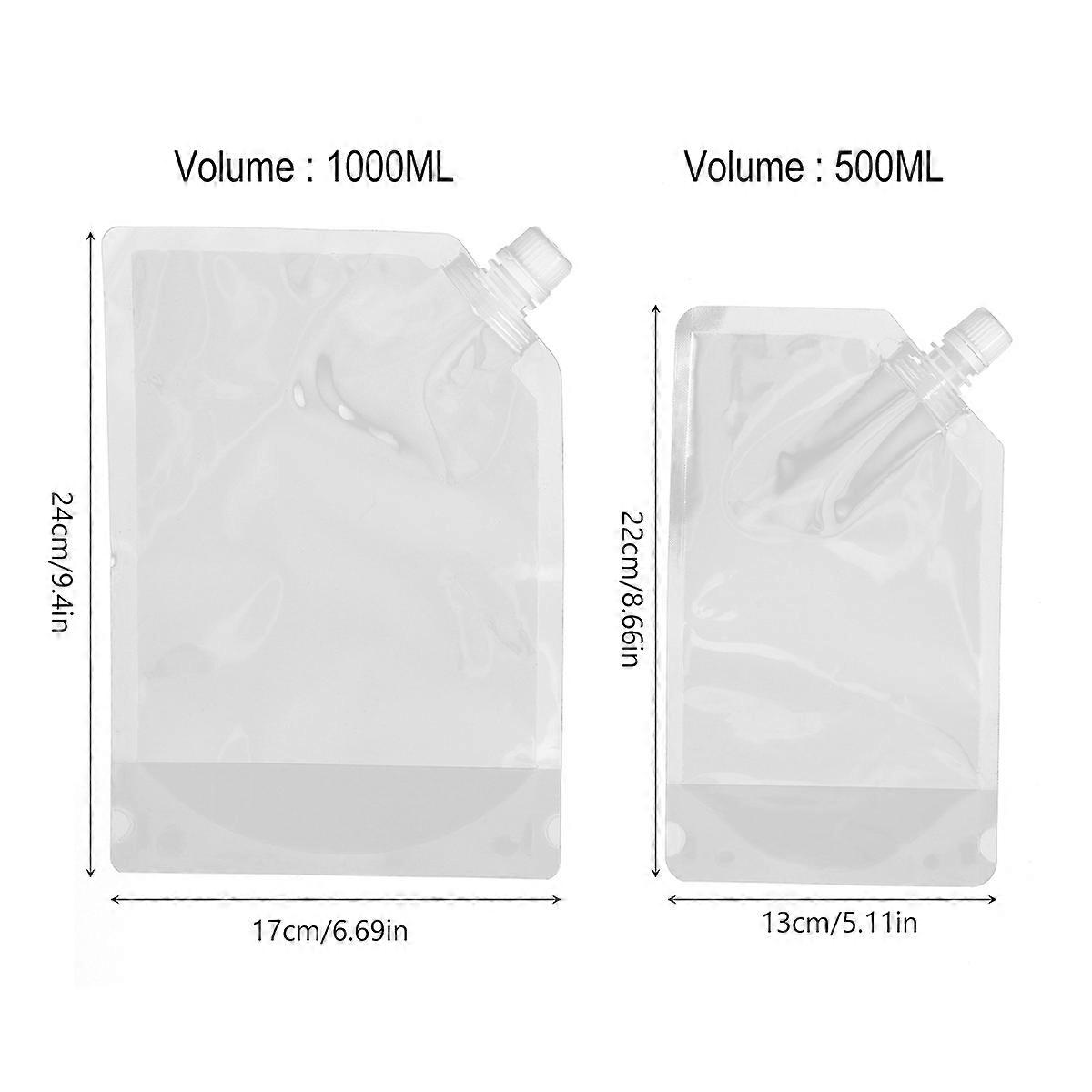 7Pcs Clear Spouted Pouch for Liquid