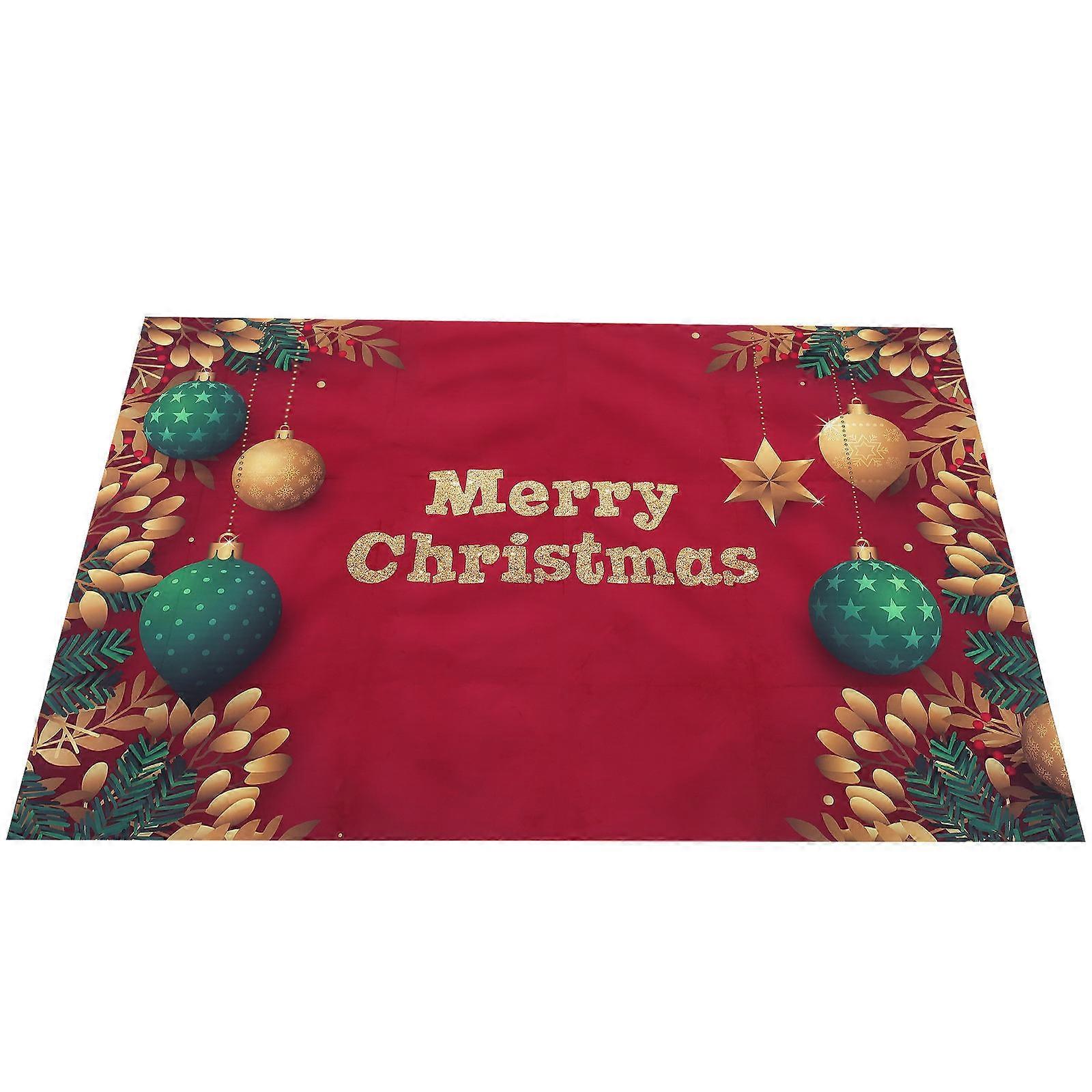 Xmas Backdrop Merry Christmas Decorative Background Cloth for 4Pcs Red