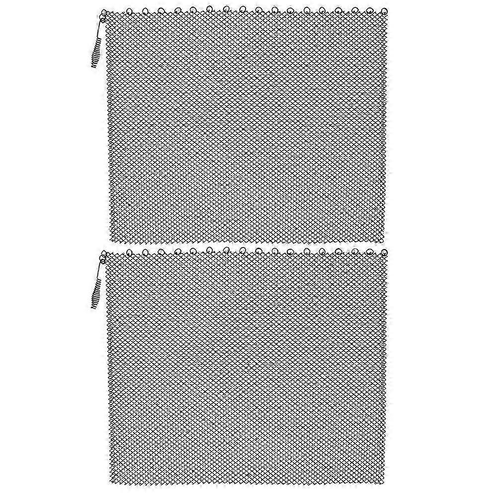 2pcs Fireplace Mesh Screen Curtains Fireplace Screen Panels with Handles