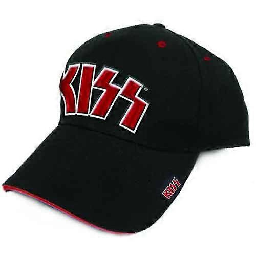 KISS Red On White Strapback Cap