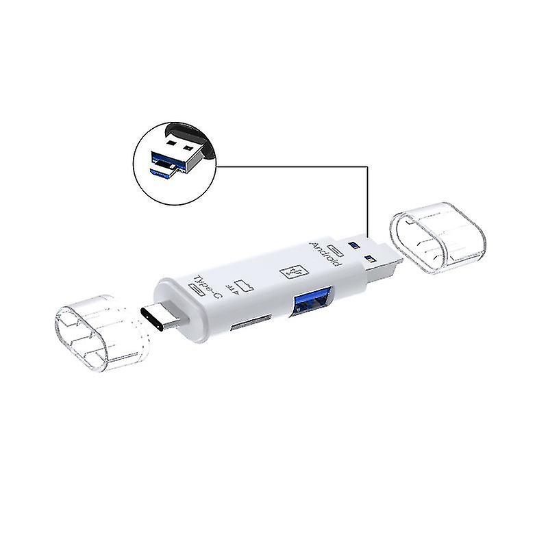 5 In 1 Multifunction Usb 2.0 Type C/usb /micro Usb/tf/sd Memory Card Reader Otg Card Reader Adapter Mobile Phone Accessories