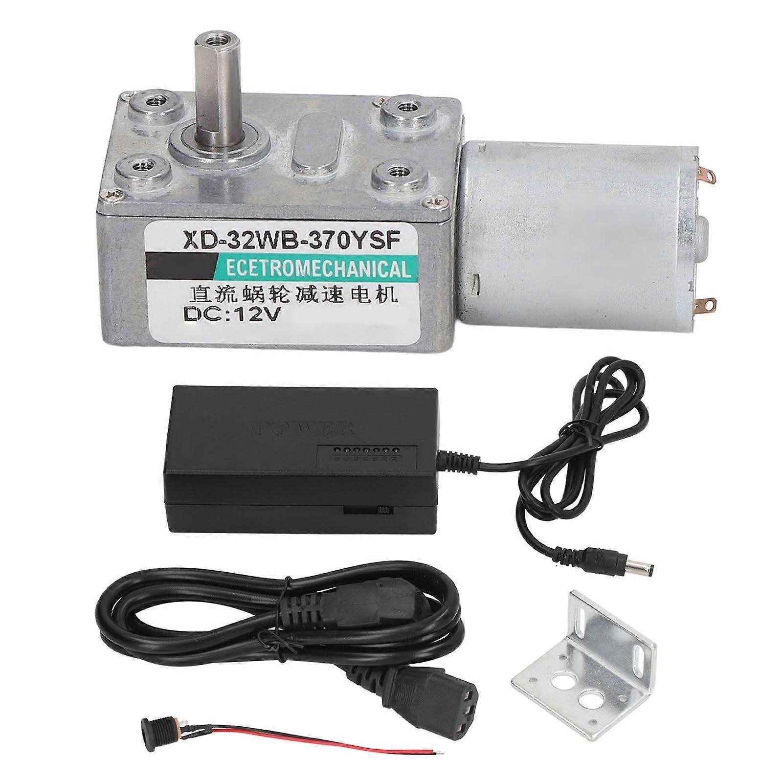 Gear Motor 24V Worm 2W Adjustable Speed Reversible with Bracket