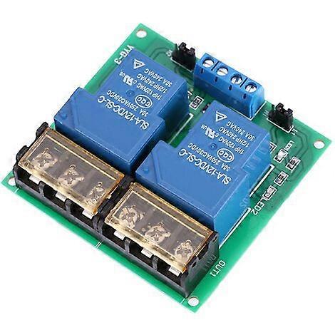 2 Channel DC 12V 30A Relay Board Module Optocoupler Isolation High/Low Trigger