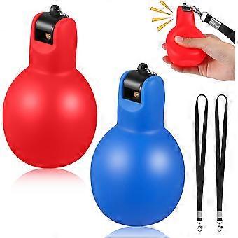 Hand Squeeze Whistles with Lanyards Multicolored Coach Whistle for Coaches Referees Handheld Sports for Indoor Outdoor Home Sports, Soft PVC