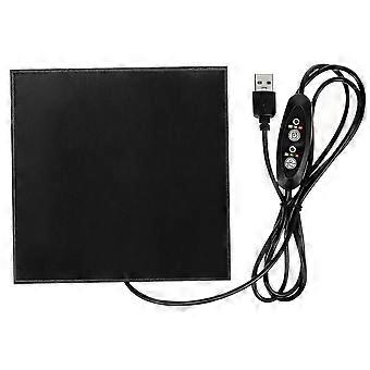 Almohadilla térmica USB pequeña para reptiles, ideal para almacenamiento, color negro.