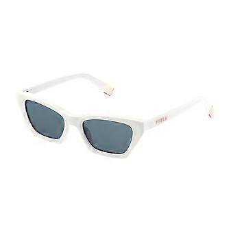 Furla SFU777 0847 Volledig Rand Glanzend Sneeuwwit Dames Cat Eye Zonnebril UV2 Origineel