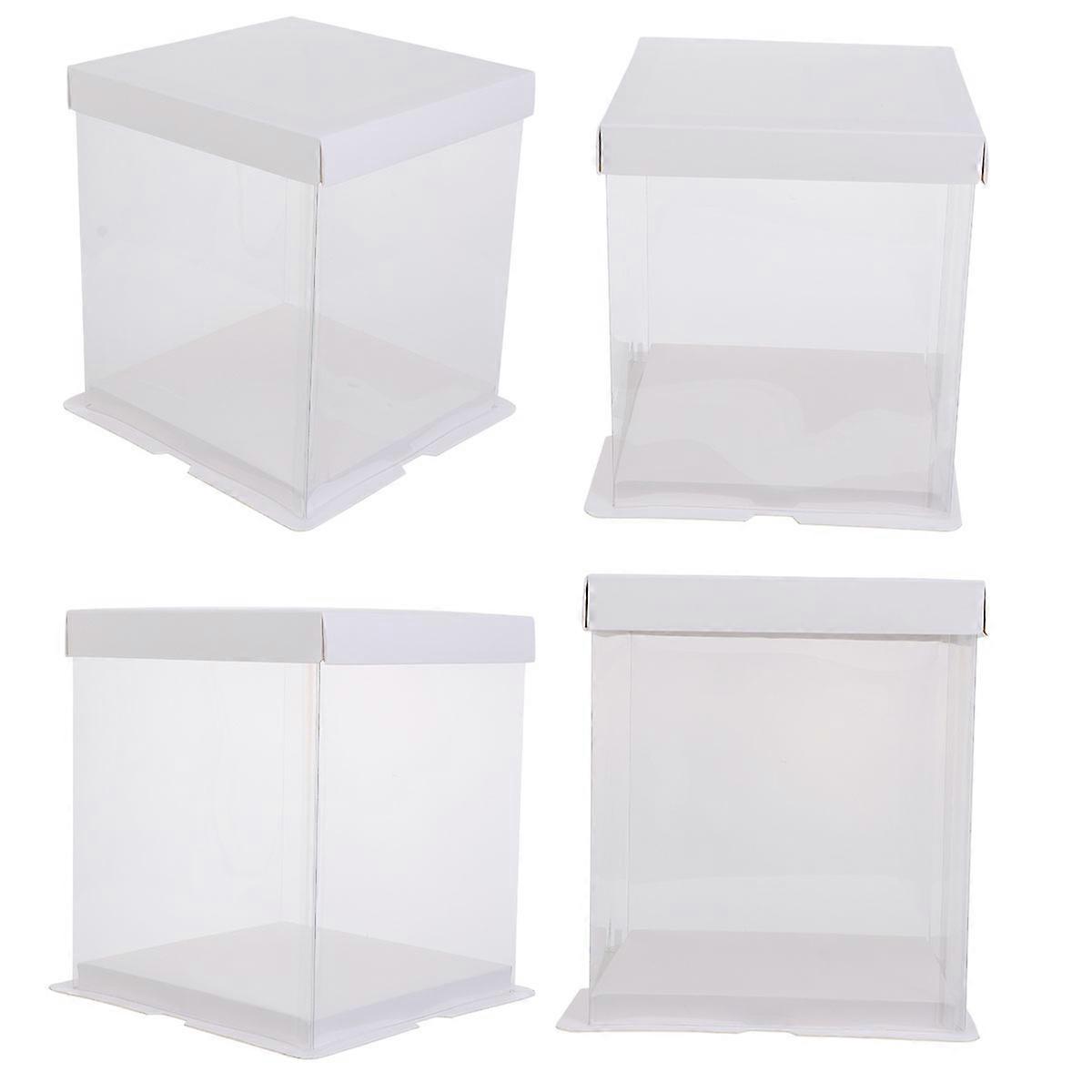 4pcs Cake Packaging Box Cake Container Transparency Cake Box Cake Wrapping Box