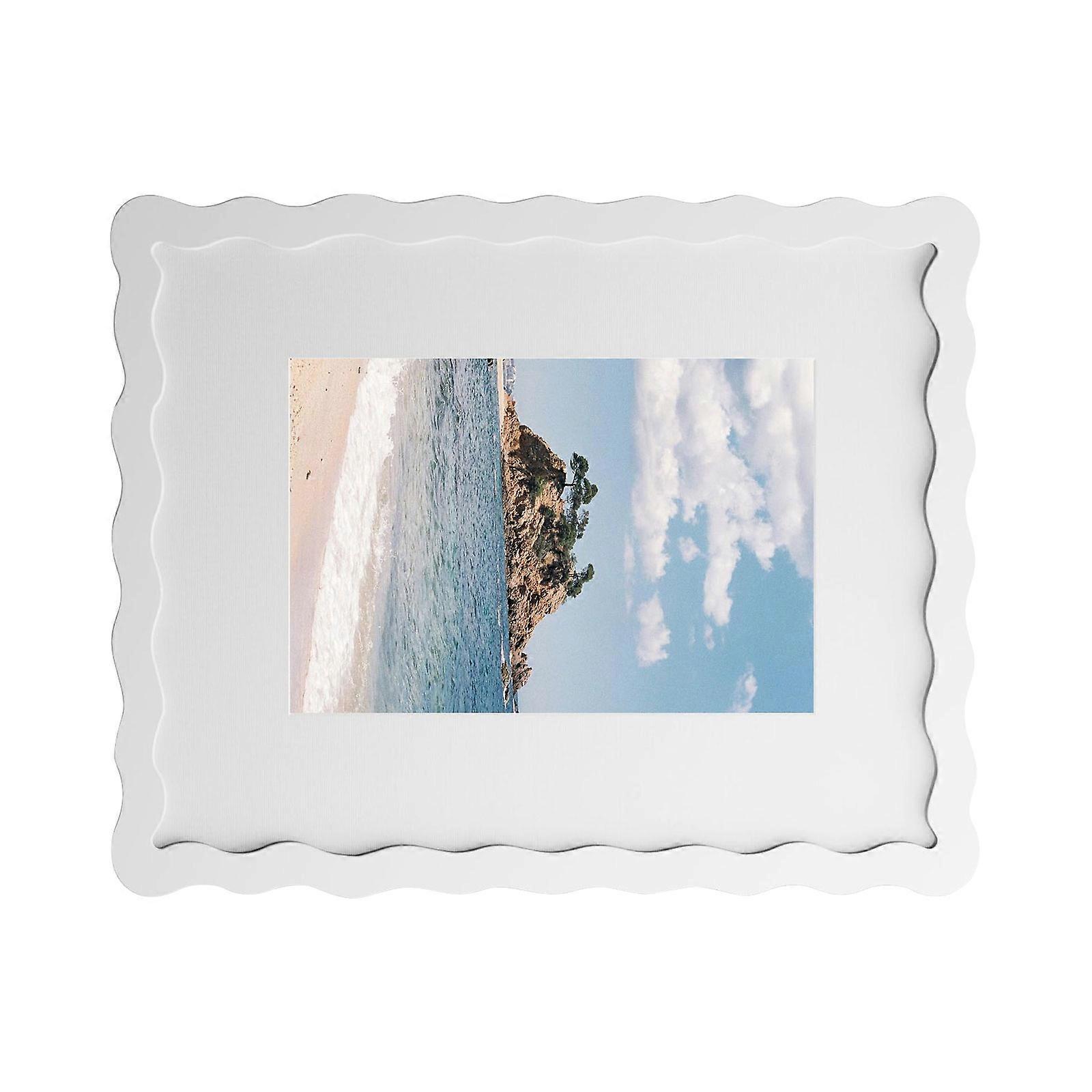 Traditional 8x10 undulating Structure Display Frame With variable Back Stand Suitable For Horizontal Or Vertical Placement  White