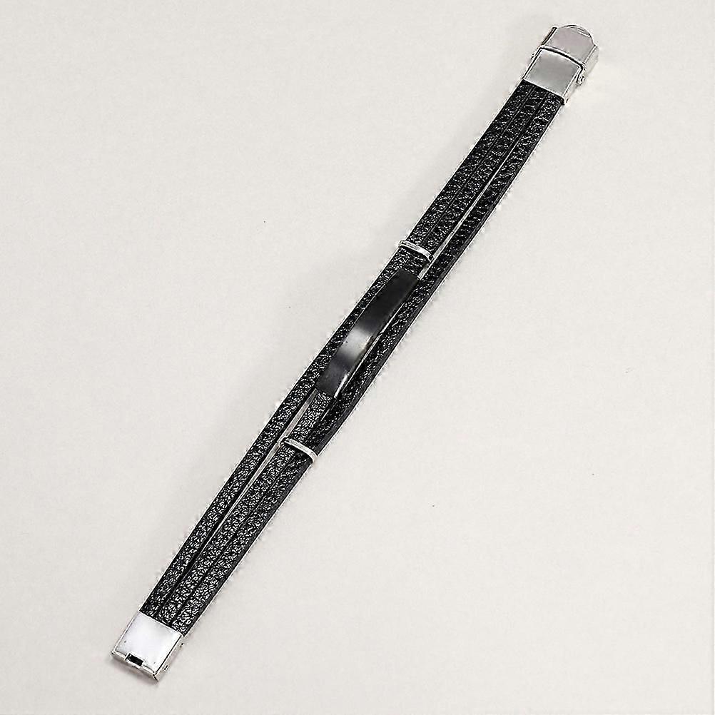 Bracelet Men Black Multi-Layers Bracelets for Decoration 2Pcs
