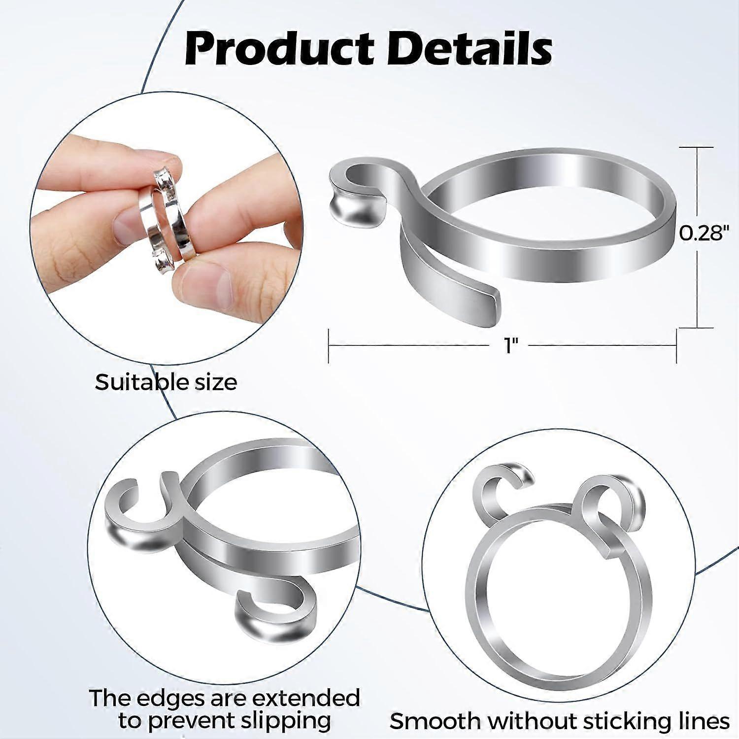 2 PCS Adjustable Knitting Crochet Loop Ring,Brass Open Yarn Guide Crochet Ring