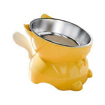 Elevated Dog Bowl Stand With Feeders Dishes For Most Dog Size Detachable Food Dish  Yellow
