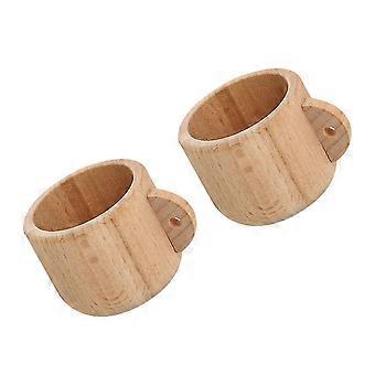 Simulation Tableware Tableware Toys for Kids Playing 2Pcs Eco Wooden Cups