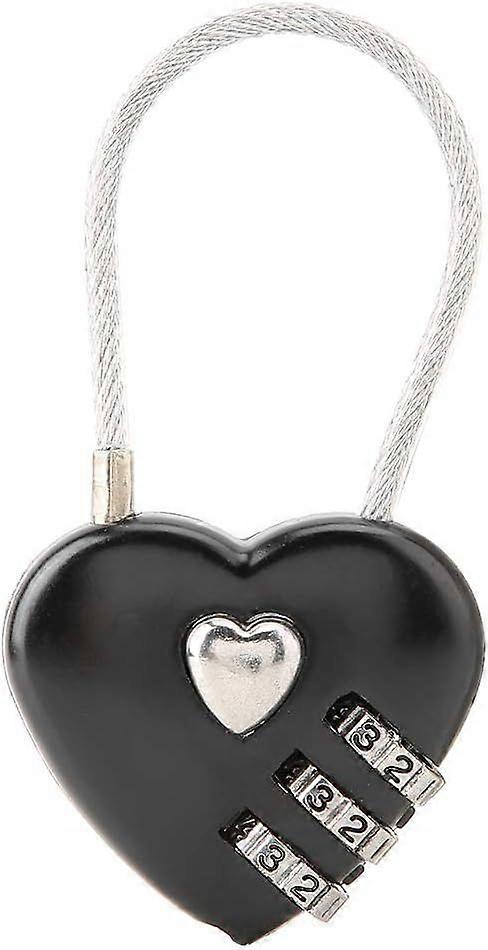 Heart Shaped Locker Padlock with 3-Digit Combination Code