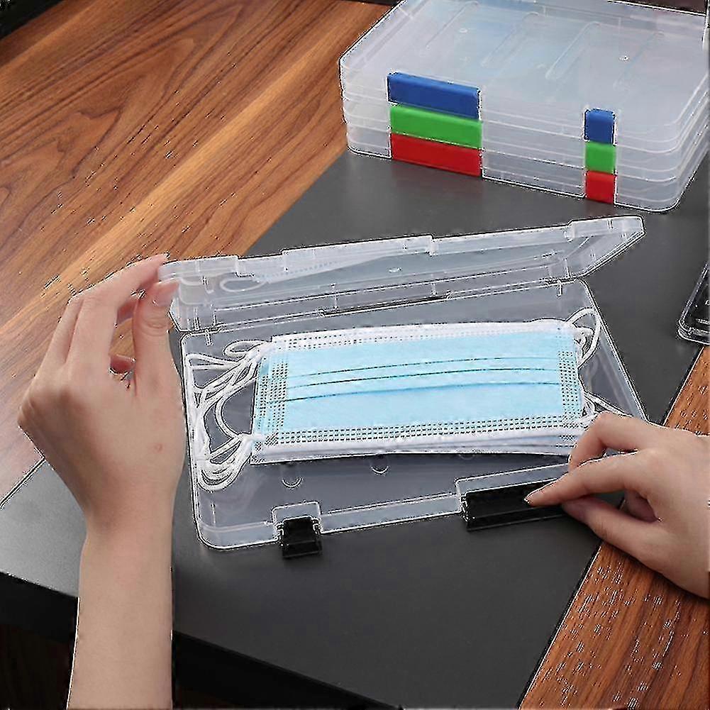 A4 Transparent Storage Box Portable Multipurpose Paper Data File Organizerblack1pcs