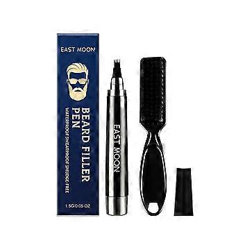2pcsMen's Beard Contour Pen, Natural Color, No Clumping, Waterproof Sweat - Proof, For 3D Beard/Sideburns/Hairline, Easy to Use