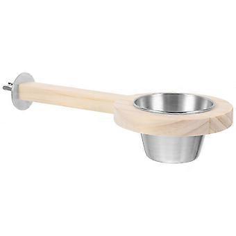 Birdcage Feeder Birdcage Mounted Parrot Feeder with Stainless Steel Basin
