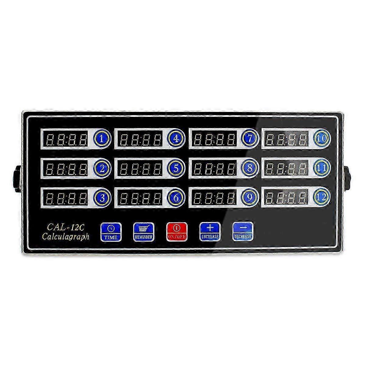 12-Channel Digital Kitchen Timer with Adjustable Alarm, Countdown Function, LCD Display for Cooking and Baking
