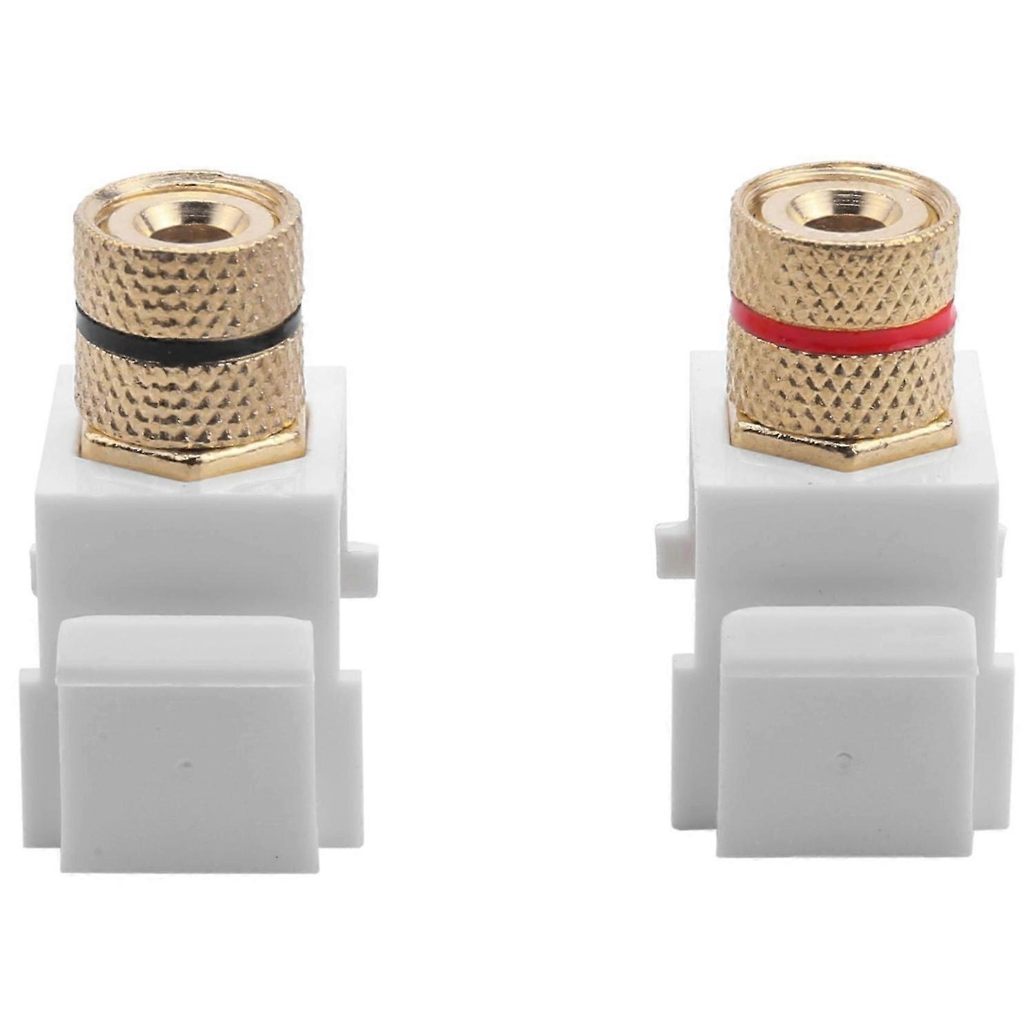Speaker Post Snap-in Banana Keystone Jack - White, 10Pcs