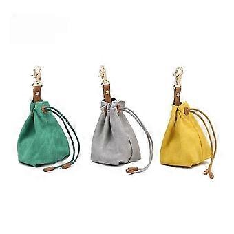 Treat Pouch Dog Walking Bag with Wide Opening and Folding Canvas Body