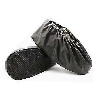 Reusable Waterproof Non Slip Shoe Covers Thick Oxford Fabric for Household Floor Protection Black