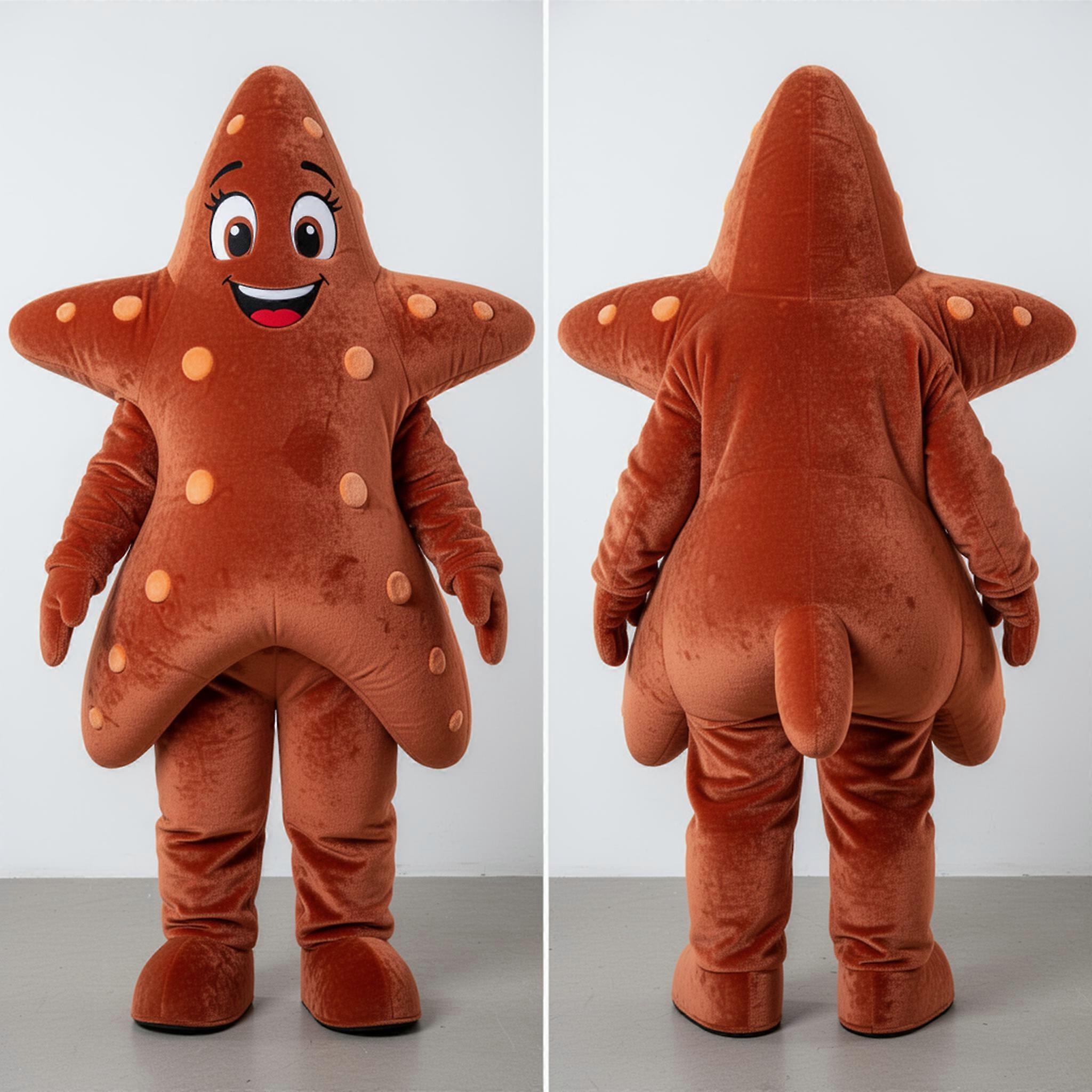 MASTICOT Rust Orange Swirling Starfish Mascot