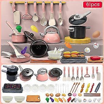 Set di accessori da cucina per giochi di ruolo per bambini, set di pentole e utensili da cucina, giocattolo regalo per bambini e bambine dai 3 anni in su._fqj1