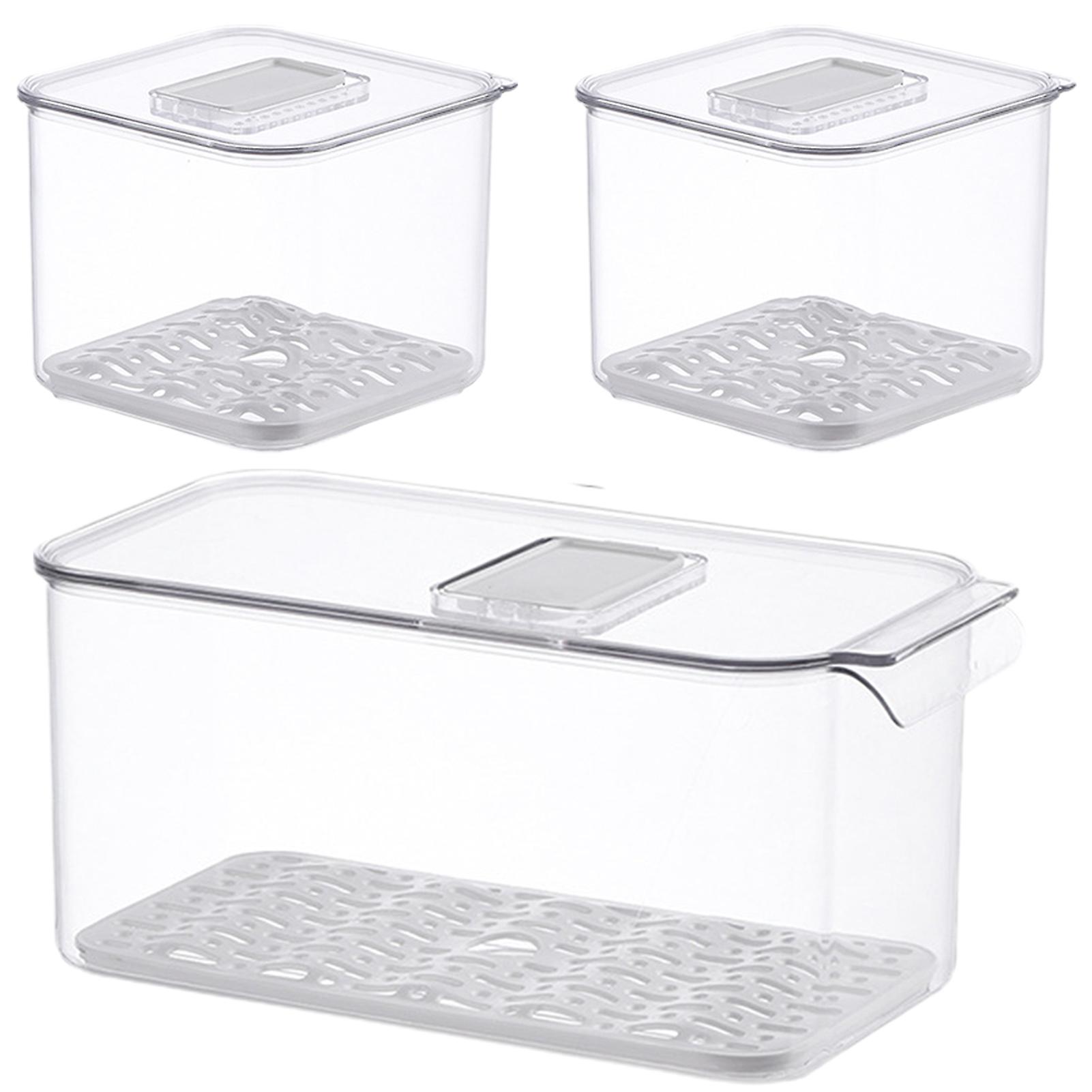 Clear Refrigerator Storage Box Multipurpose Household Drain Freezer Organizer