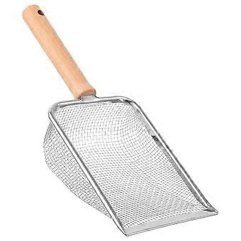 Metal Reptile Litter Scoop with Wooden Handle for Convenient Pet Care