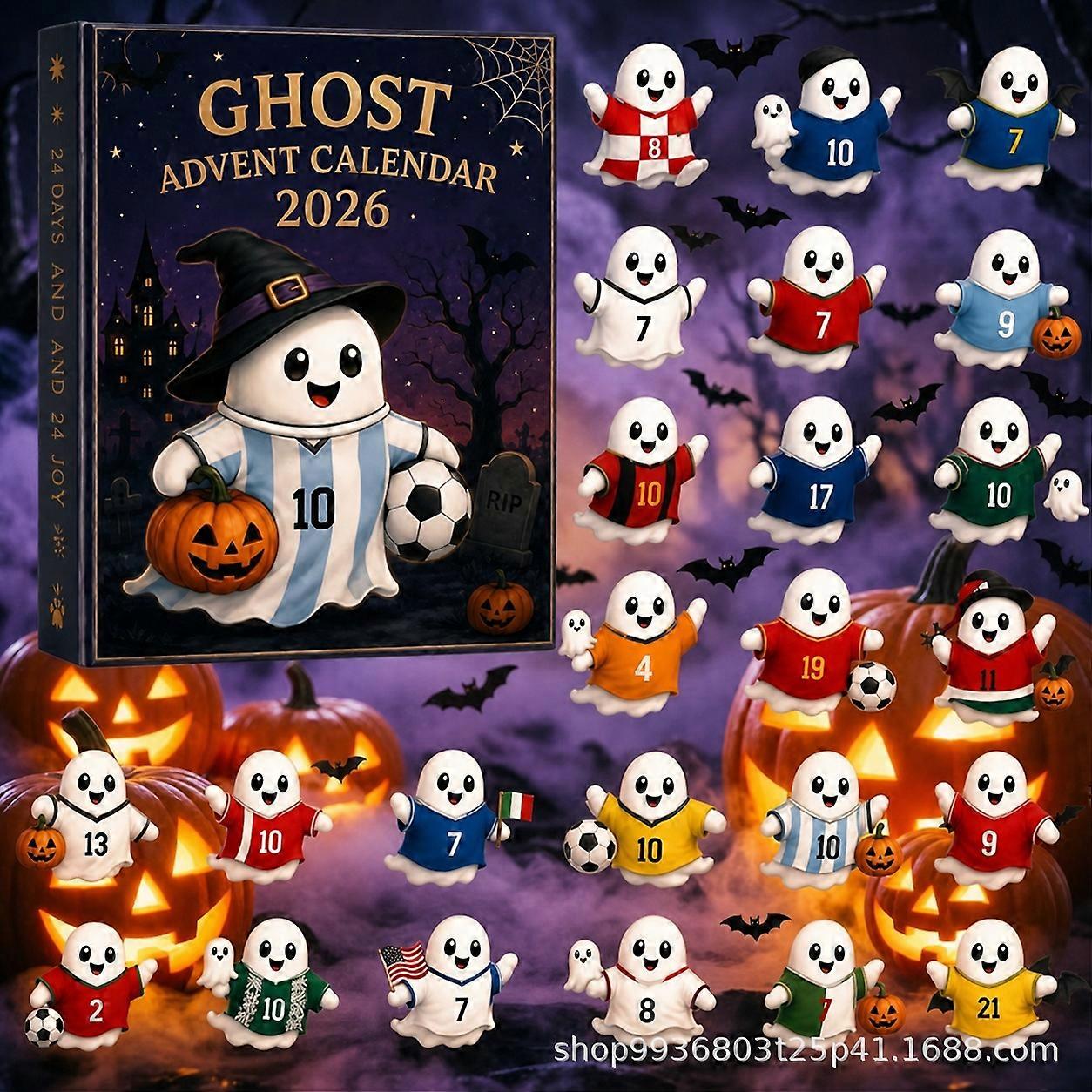 2D Ghost Halloween Countdown Calendar, PVC Advent Calendar 2026