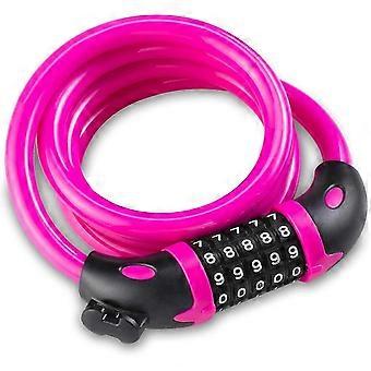 Bike Lock with 5-Digit Code, 1.2M/4ft Bicycle Lock Combination Cable Lock Lightweight & Security Bike Chain Lock for Bicycle, Mountain Bike, Scoo-inst