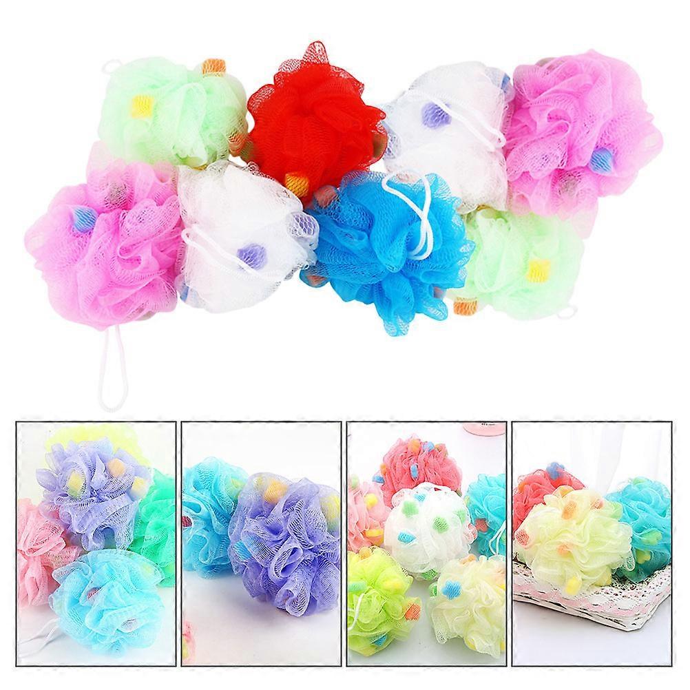 Bath Sponge Shower Ball for Comfortable Scrubbing 8Pcs Assorted Color