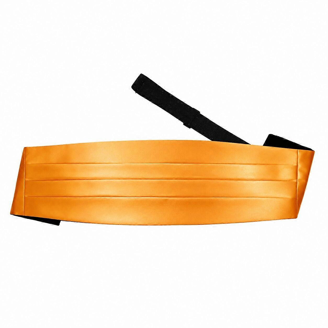 Fluorescent Orange Plain Satin Cummerbund