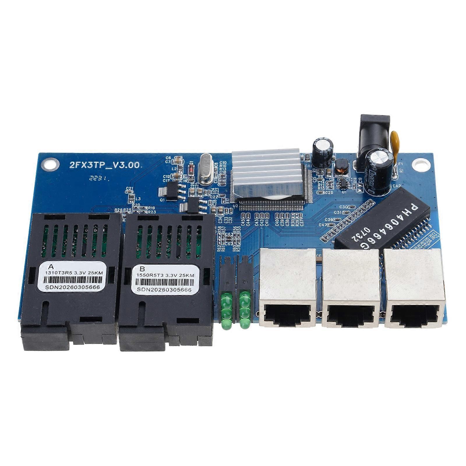 Low Power Embedded Photoelectric Converter 2 Fiber 3 Ethernet Port Easy Installation In Industrial Environment Multicolor