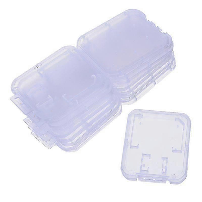 10Pcs Clear Plastic Memory Card Case Micro SD TF Card Storage Box Protection