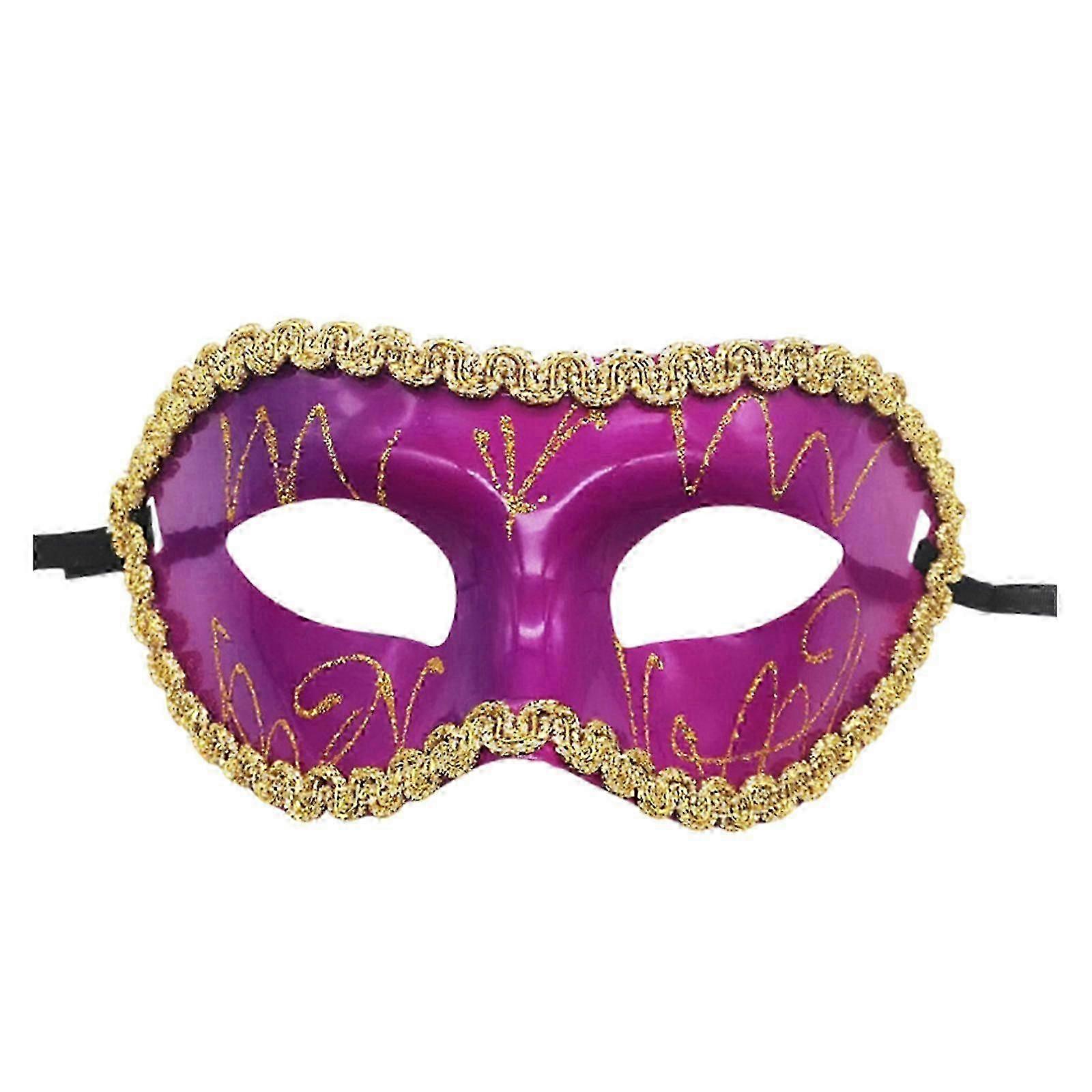 Hand Painted Blue Half Face Masquerade Mask Halloween Costume Accessory Compatible Compatible Compatible Compatible Compatible Compatible Compatible C