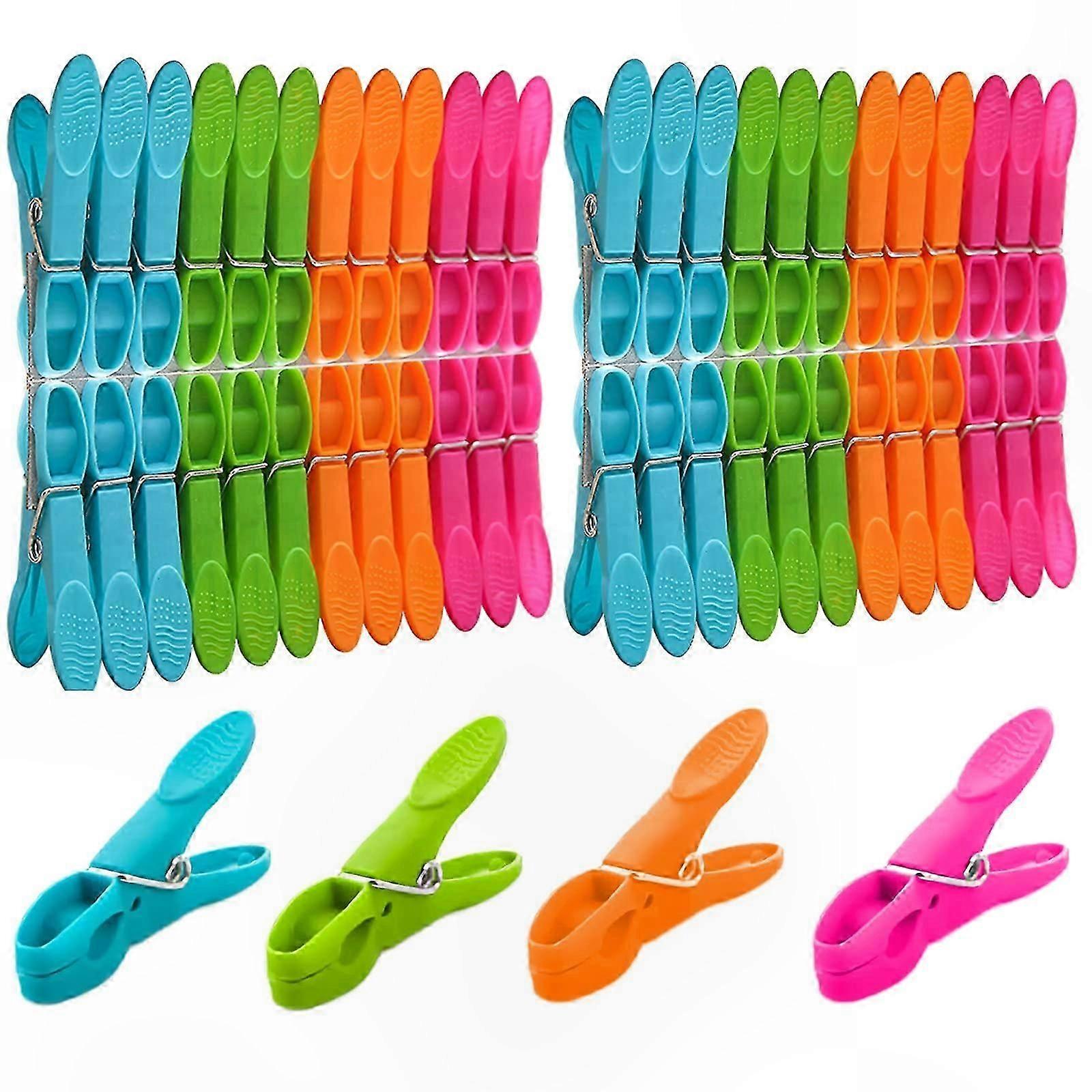 48-Pack Durable Soft Plastic Windproof Clothespins for Laundry Hanging