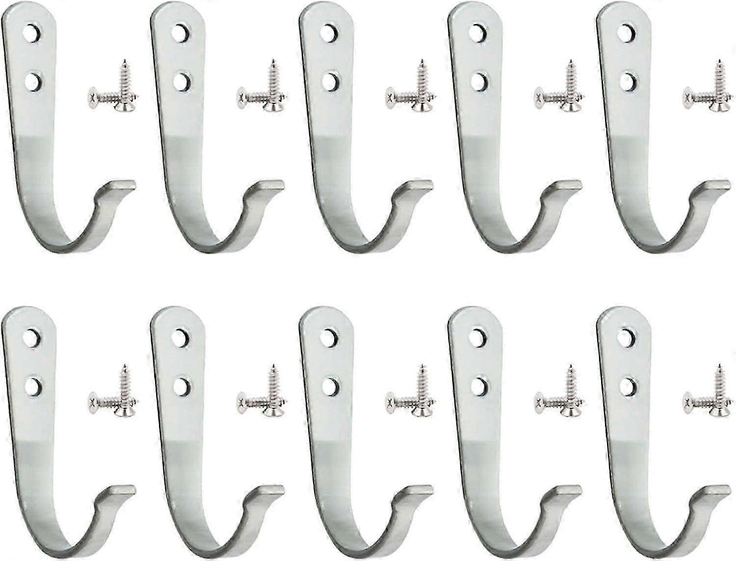 Resistant Finished Solid Heavy Duty Wall Hooks 40Lb 10 Pack Rust