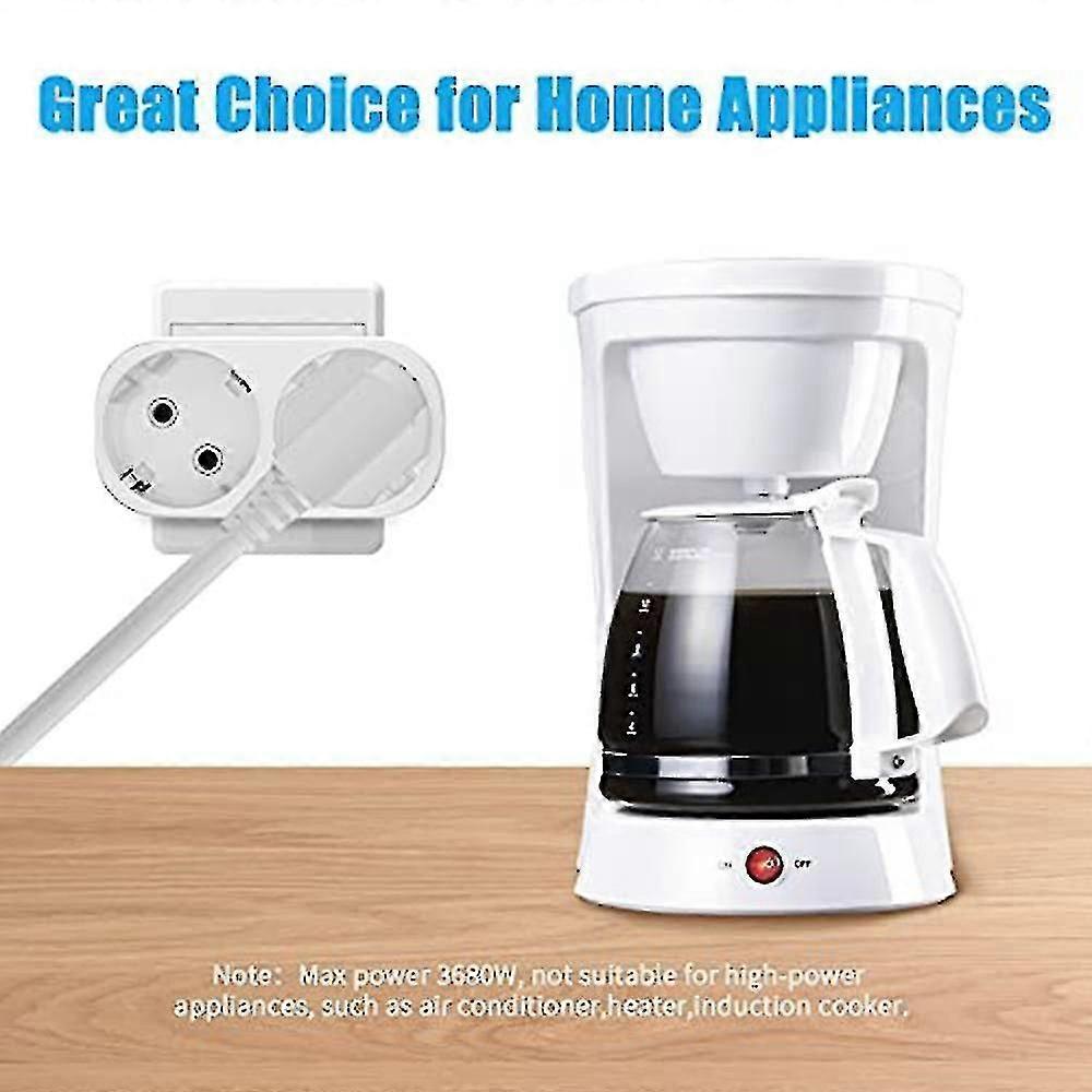 3pcs Socket Adapter, 2 In 1 Double Plug Triple Socket 16a/250v, 3680w Max Double Socket Adapter Eu